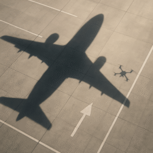 Unidentified drone over Airport highlighting airspace vulnerability